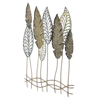 PANEL ZE STALI I DREWNA LIŚCIE -C- 75 2,5 87 cm